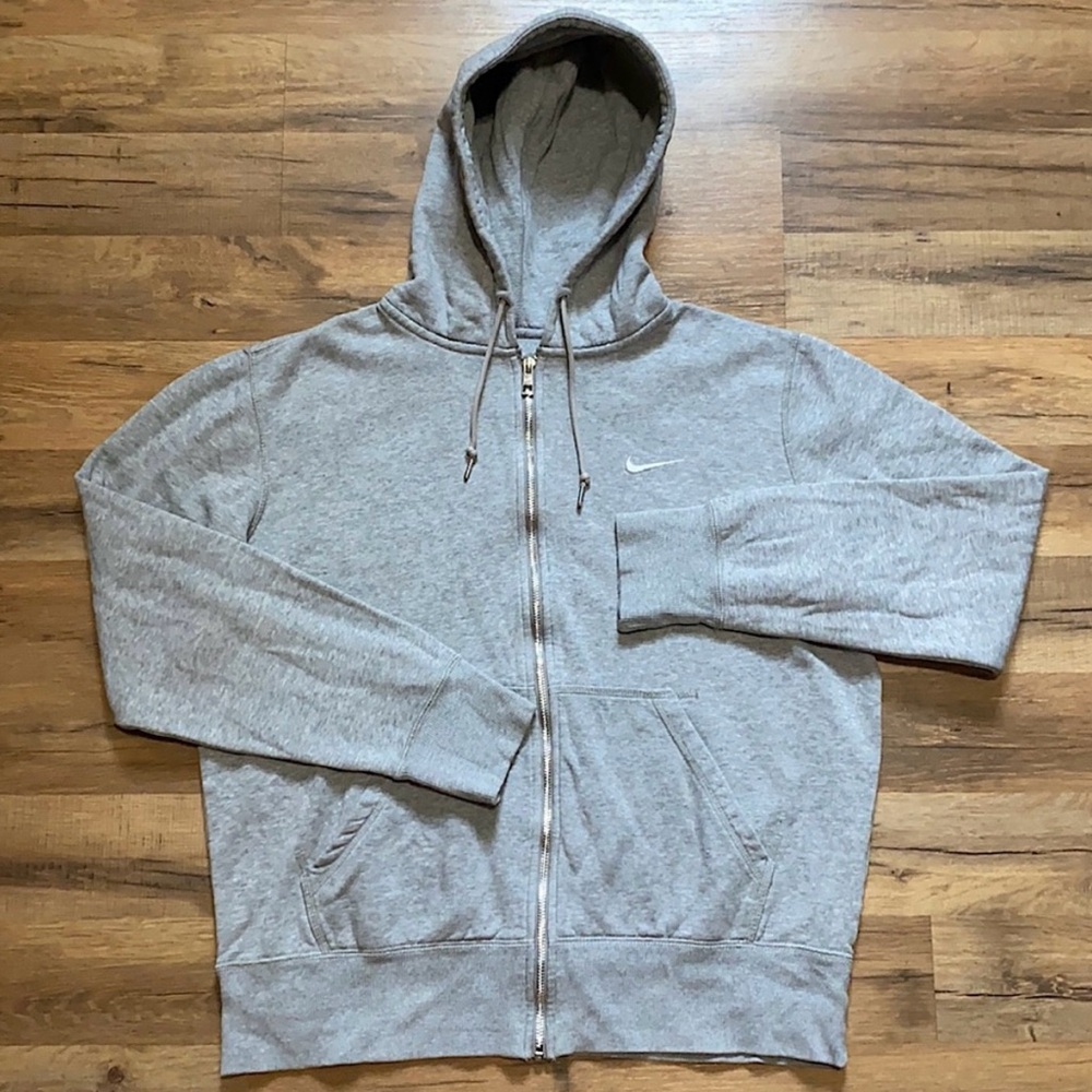 NIKE gray zip up embroidered
